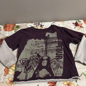 5/$3 Splendid Kids Long Sleeve Tee - Purple and Gray